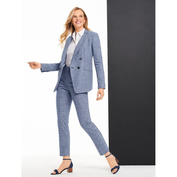 NWOT Talbots Womens Size 12 Blue Blended Tweed Double Breasted Blazer NEW - Picture 4 of 4